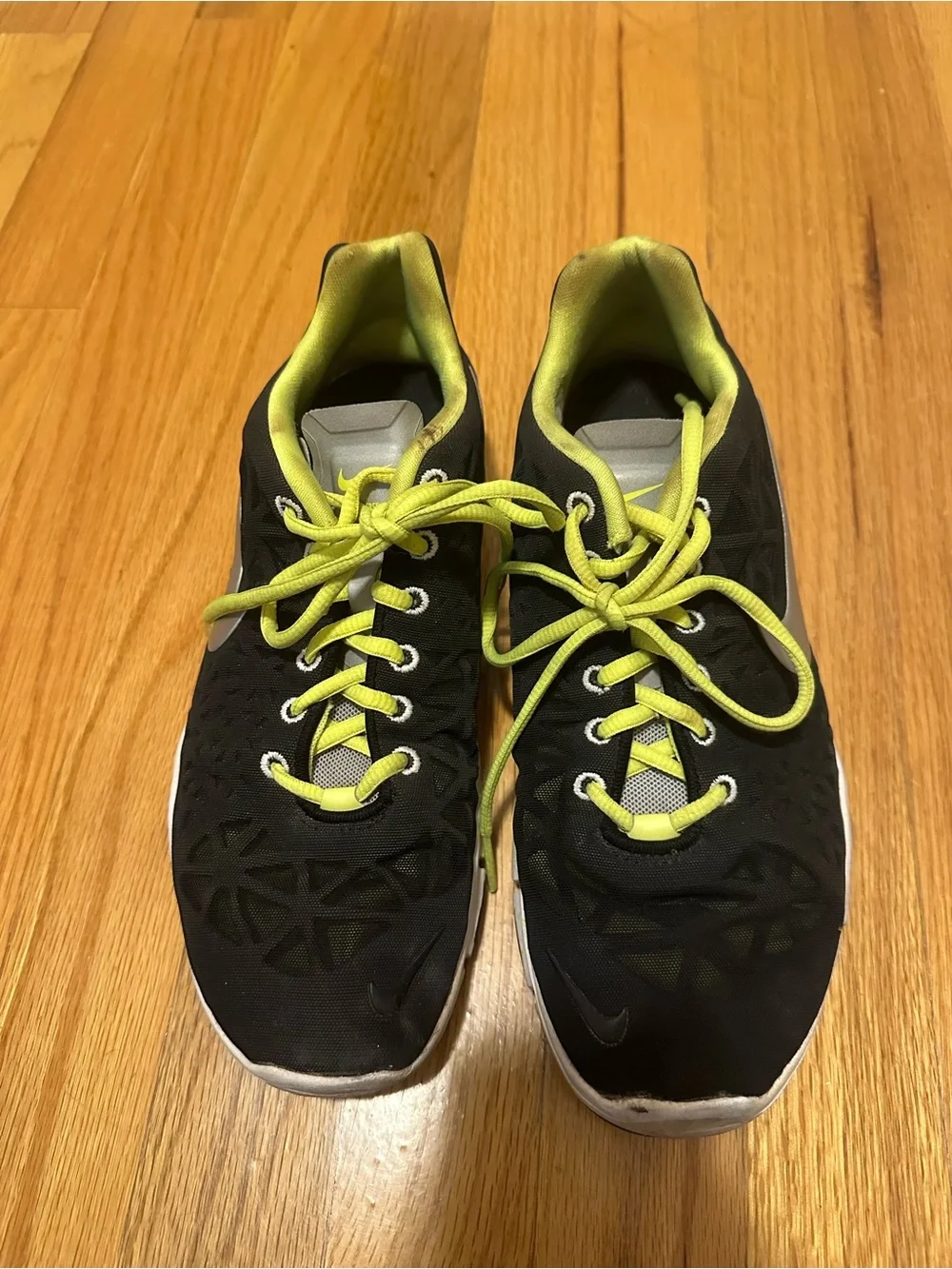 Nike Black Sneakers with Neon Yellow Accents